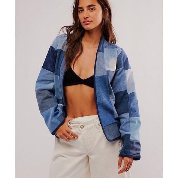 Free People x Sissel Edelbo Neo Leftover Patchwork Denim Jacket - Picture 7 of 16